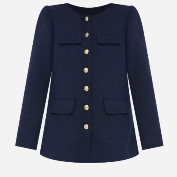 Pomander Place Navy Tweed Jennings Jacket Sz Small MSRP $148 - Picture 4 of 9